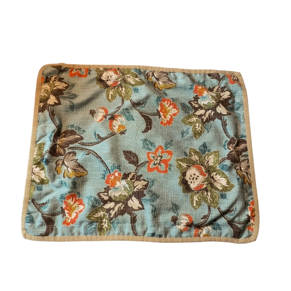 Linden Street Set Of 2 Teal Floral Reverse Cottage Core Pillow Shams Standard - Picture 1 of 7